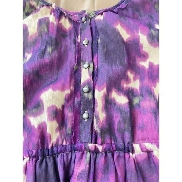 J Crew Purple Watercolor Silk Dress size 0 - Picture 5 of 7